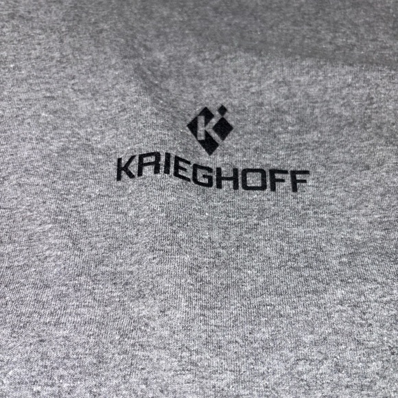 KRIEGHOFF MENS GRAY SHORT SLEEVE T-SHIRT WITH LOGO ON FRONT K8 ON THE BACK 2XL - Picture 1 of 4